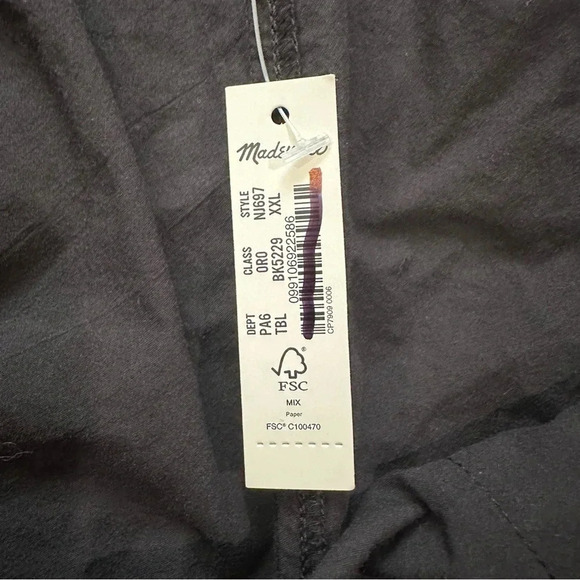 Madewell Women's Black Pull-on Cotton Shorts with Elastic Waistband Size XXL NWT - Picture 5 of 8